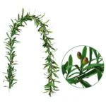 1.85m Olive Green Leaf Artificial Plant Vine Garland Hanging Wedding Arch Decoration Wreath Garden Home Floral Decor