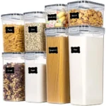 Kitchen Food Storage Containers Set, Pantry Organization and with Easy Lock Lids, 8 Pieces &Organ